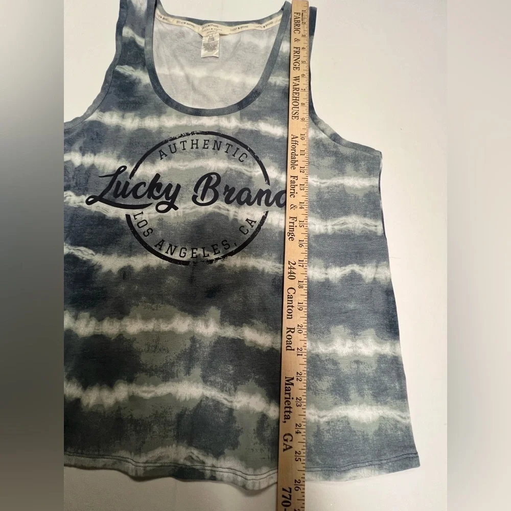 LUCKY BRAND BLUE TIE-DYE TANK TOP.  SIZE XXL - PRETTY MEDIUM SHADES OF BLUE/GRAY